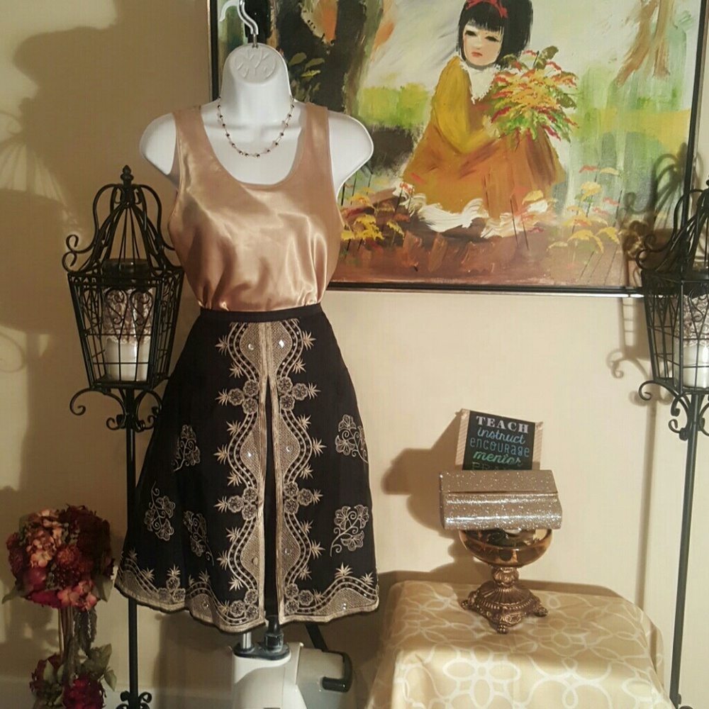 Indian inspired Black and Gold Skirt
